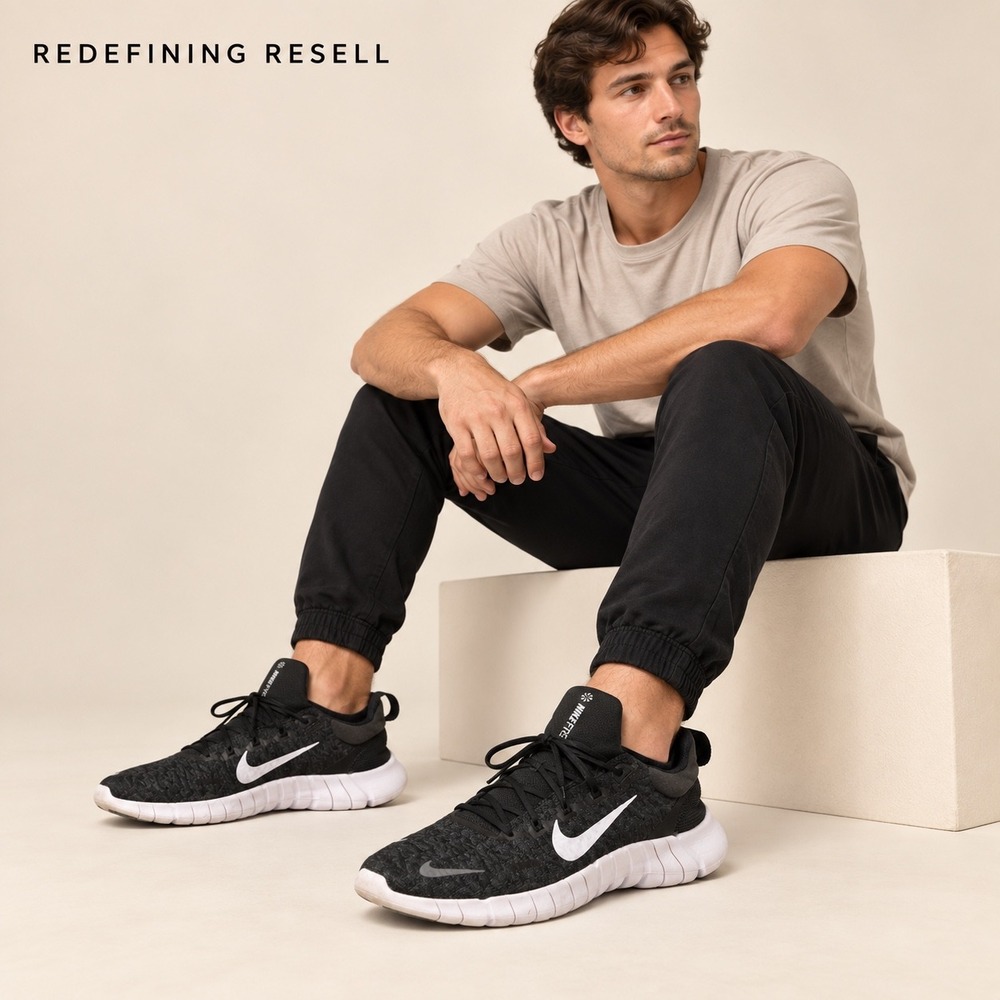 Nike Free Run 5.0 Next Nature Mens 11 Black White Running Shoes CZ1884-001